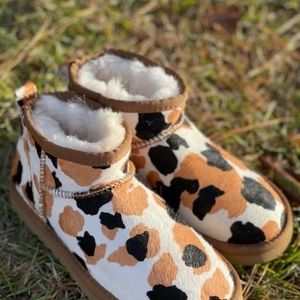 Cow Print Mini Ugg Boots (size 7!!)